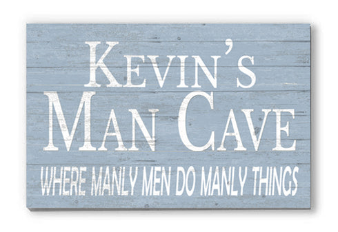 Personalized Man Cave Sign Decoration Custom Solid Wood Gift for Men Husband A Man