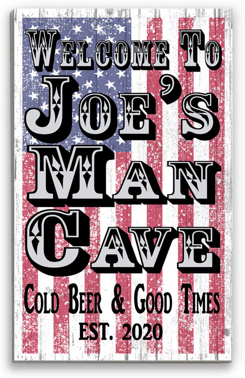 Personalized Man Cave Sign Custom Decoration for Garage Workshop Bar or Game Room