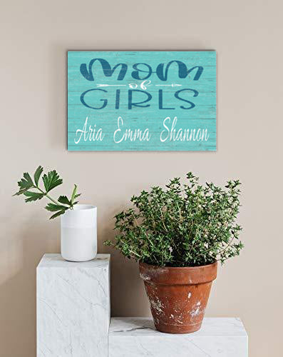 Mother's Day Gift Sign or Mom of Girls Birthday Gift