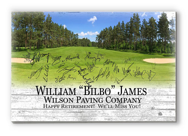 Personalized Retirement Gift Plaque with Golf Theme