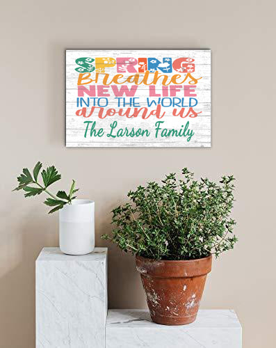 Custom Spring Decor Wall Art Personalized Farmhouse Seasonal Sign