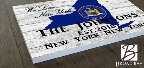 New York Home Sign Personalized Family Name -