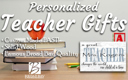 Personalized Teacher Gift Name Plaque A Great Teacher Changes The World One Child At A Time