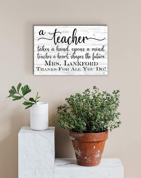 Teacher Gift Plaque Custom Sign Class Appreciation Gift for Men or Women