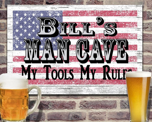 Custom Man Cave Sign PERSONALIZED Decoration Gift For Men Husband Grandpa Dad