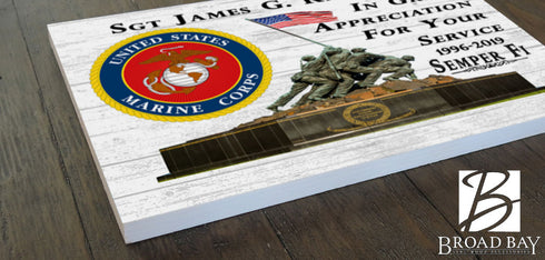 Marine Corps Retirement Sign Personalized USMC Service Recognition