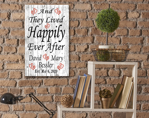 Wedding Gift Sign Personalized Happily Ever After Customized for Couple