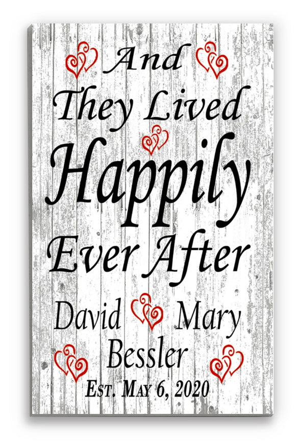 Wedding Gift Sign Personalized Happily Ever After Customized for Couple