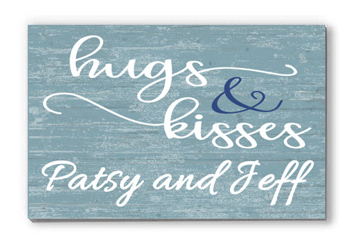 Personalized Wedding Gift or Anniversary Gift Hugs & Kisses Sign