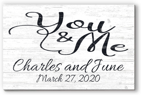 Personalized Wedding Gift or Anniversary Gift FAST You & Me Sign