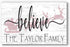 Custom BELIEVE Christmas Sign PERSONALIZED Wood Wall Art