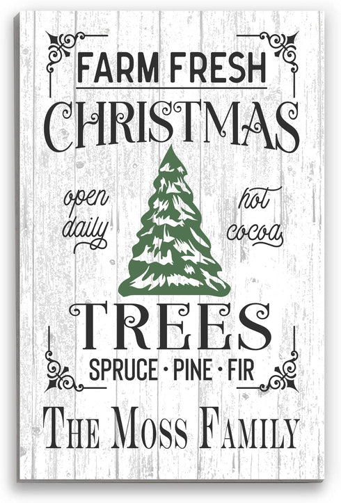 Personalized Fresh Christmas Trees Holiday Sign CUSTOM