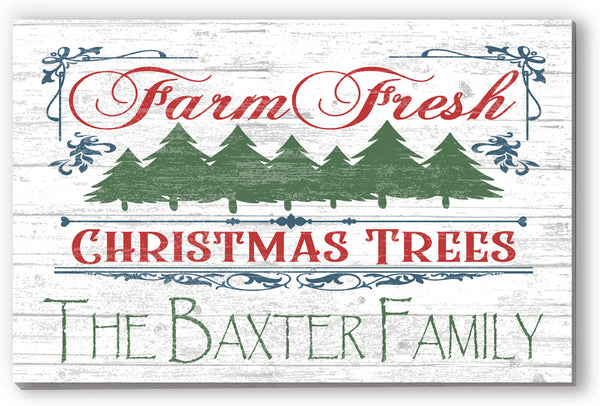 Personalized Fresh Christmas Trees Sign Wooden Decoration