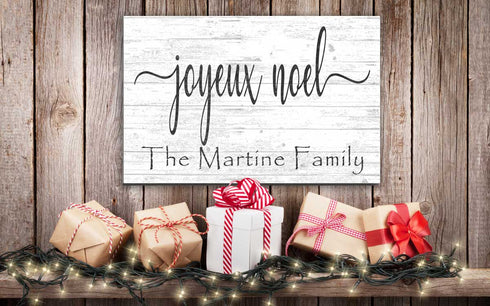 Joyeux Noel Sign Wood Personalized French Christmas Decoration