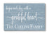Begin Each Day With A Grateful Heart Sign - Personalized Custom Family Name