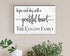 Begin Each Day With A Grateful Heart Sign - Personalized Custom Family Name