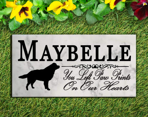 Bernese Mountain Dog Memorial Marble Stone Plaque Personalized