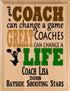 Custom Cheer Coach Gift – Personalized Wood Plaque with Name & Year – “Great Coaches Change Lives” – Solid Wood – Cheerleader Gift – USA Made