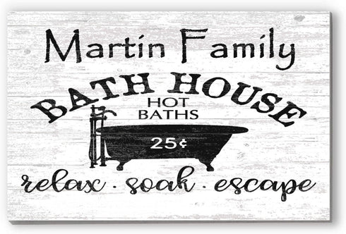 Custom Bathroom Sign Vintage Family Bath House Design