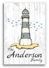 Custom Beach Home Sign - Lighthouse Design with Family Name - Solid Wood