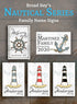 Custom Beach Home Sign - Lighthouse Design with Family Name - Solid Wood