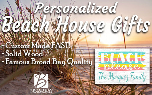 Custom Beach House Sign Personalized Coastal Home Décor