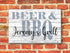 Beer and BBQ Sign - Personalized Grilling Gift for Dad Grandpa or Husband
