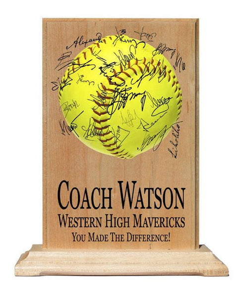 Custom Coach Gift Plaque Signable Basketball Football Soccer Softball Volleyball And More