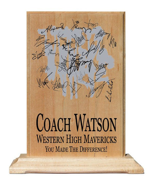 Custom Coach Gift Plaque Signable Basketball Football Soccer Softball Volleyball And More