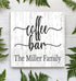 Coffee Bar Sign - Personalized Custom Name for Kitchen Home or Office