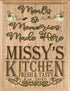 Custom Kitchen Signs Personalized Name Solid Wood Decor - 11" x 8.5"