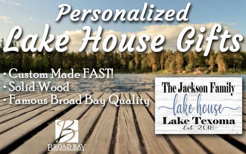 Custom Lake House Sign with Established Date - Solid Wood