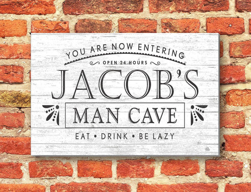 Custom Man Cave Sign Solid Wood 16.5 x 10.5