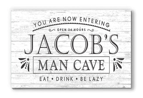 Custom Man Cave Sign Solid Wood 16.5 x 10.5