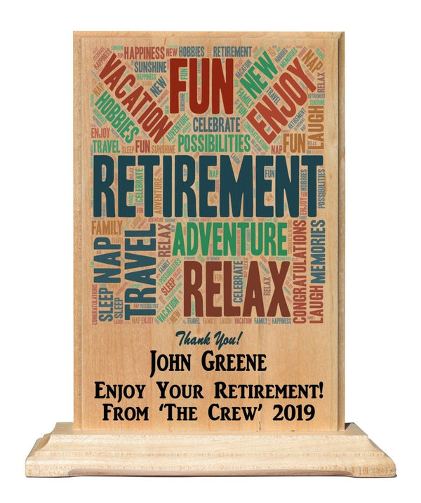 Custom Retirement Gift Plaque Personalized for Men or Women