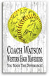Softball Coach Gift Plaque - Personalized Signable Custom Wood Award