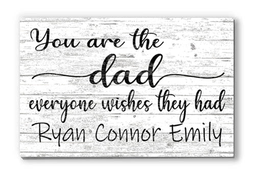 Dad Gift Personalized Sign with Kid's Names You Are The Dad Everyone Wishes They Had