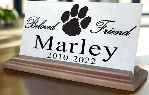 Dog Memorial Plaque Keepsake Sign for Shelf Or Mantel Personalized Pet Name & Date