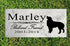 Dog Memorial Stone by Breed - Personalized Marble Grave Marker
