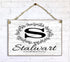 Family Name Established Sign With Monogram - Personalized Wedding or Housewarming Gift