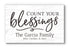Count Your Blessings Sign - Personalized Custom Family Name Farmhouse Wall Art