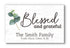Blessed and Grateful Sign - Personalized Custom Family Name Farmhouse Wall Art