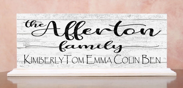 Family Name Sign With Parent's & Children's Names Personalized