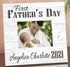 First Father's Day Gift Wood Photo Plaque - Personalized New Dad Keepsake with Printed Picture