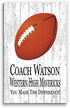 Football Coach Gift Plaque Personalized Sign For Team Players Signatures & Notes To Coaches