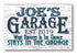 Personalized Garage Gift – Custom Wood Sign with Name & Est. Year | “What Happens in the Garage” Decor for Him