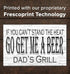 Get Me a Beer Sign - Personalized Custom Name Man Cave Decor