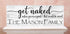 Get Naked Bathroom Sign - Personalized Funny Farmhouse Decor Shelf Sign