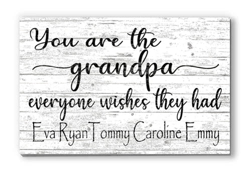 Grandfather Gift Grandpa Sign With Names Personalized You Are The Grandpa Everyone Wishes They Had