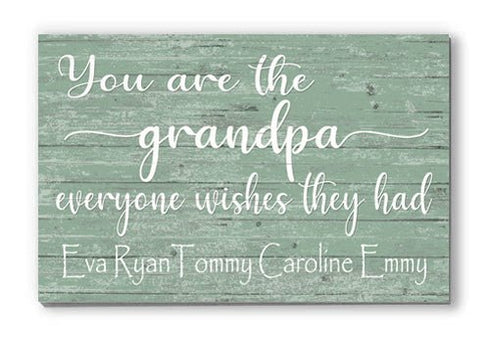 Grandfather Gift Grandpa Sign With Names Personalized You Are The Grandpa Everyone Wishes They Had